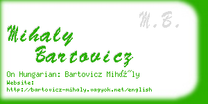 mihaly bartovicz business card